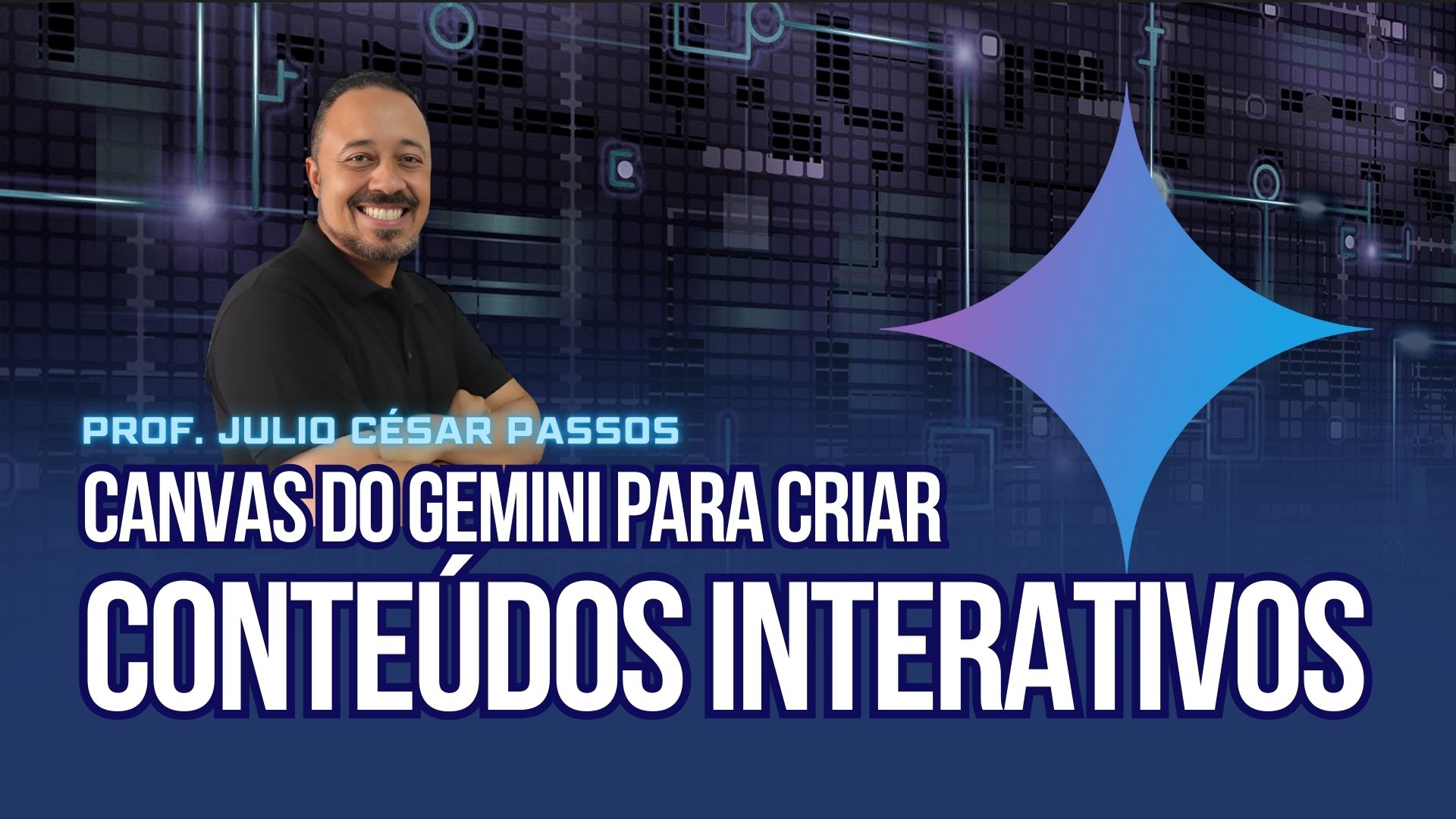 Professor Julio Passos apresentando o Gemini Canvas para professores