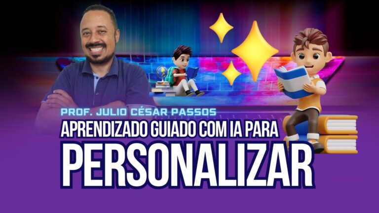 Professor apresentando aprendizado guiado com IA para alunos