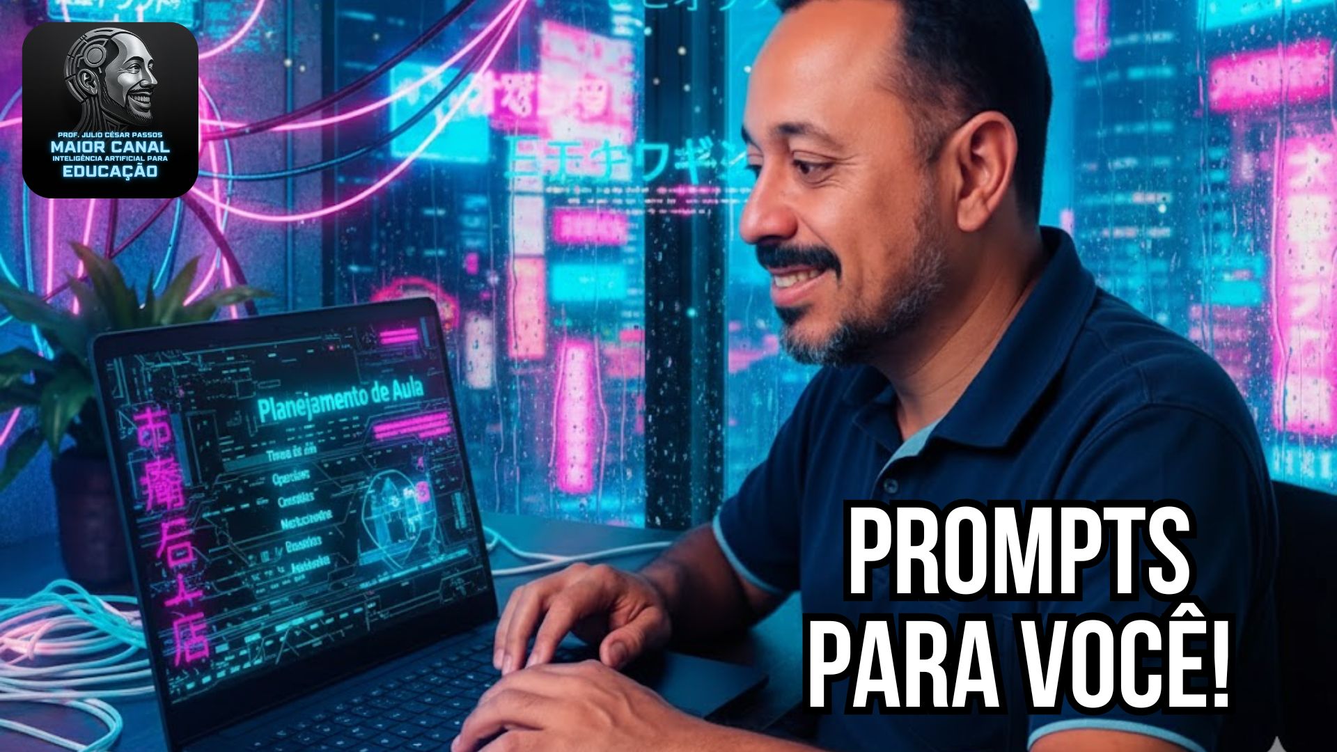 Professor cria planejamento de aula com Inteligência Artificial no notebook.