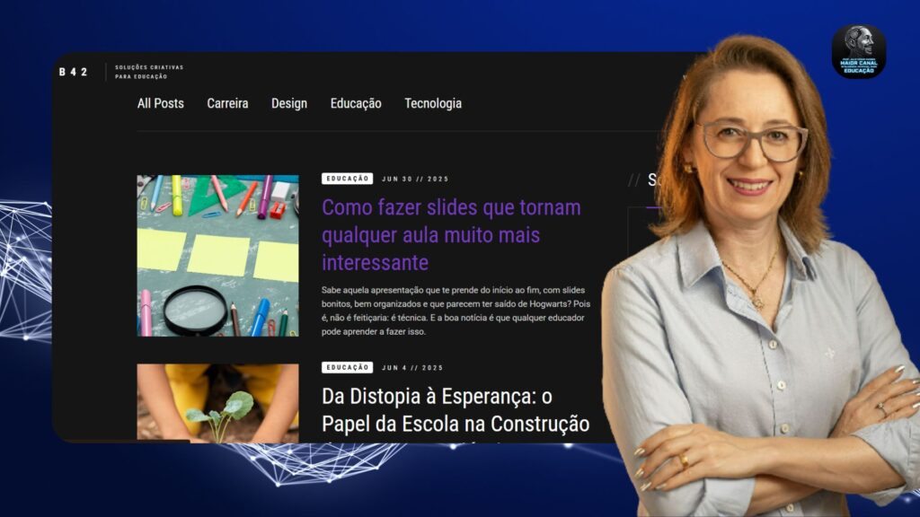 Karina Tomelin falando sobre design educacional e inovação no EaD