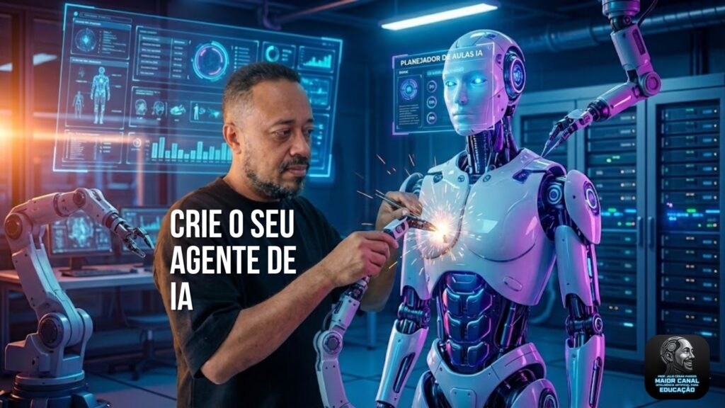 Agentes de IA na educação sendo criados por professor para planejar aulas alinhadas à BNCC com o Gemini