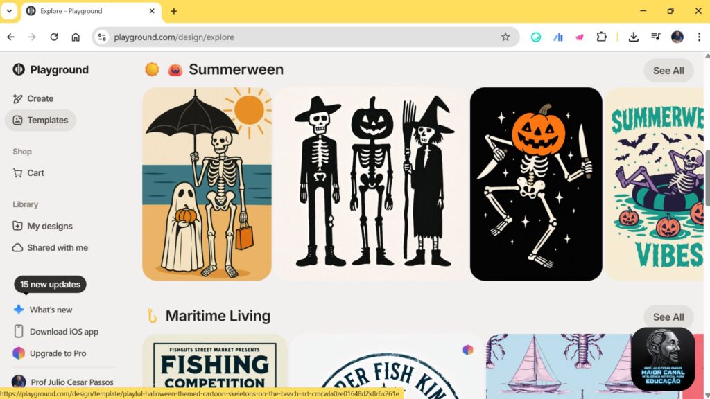 Playground AI criando imagens com inteligência artificial para professores
