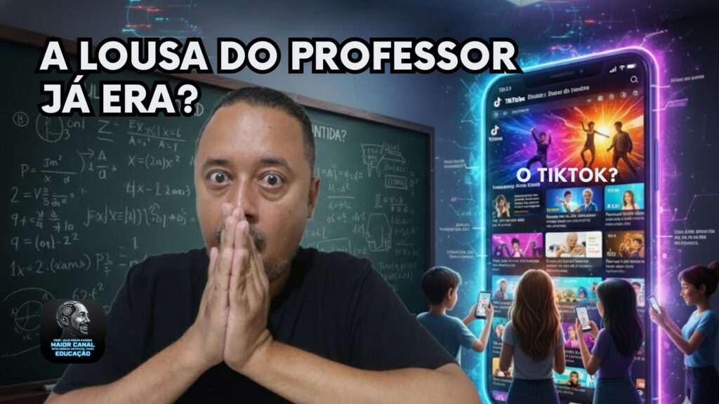 Professor refletindo sobre a perda de atenção dos alunos para o TikTok na sala de aula