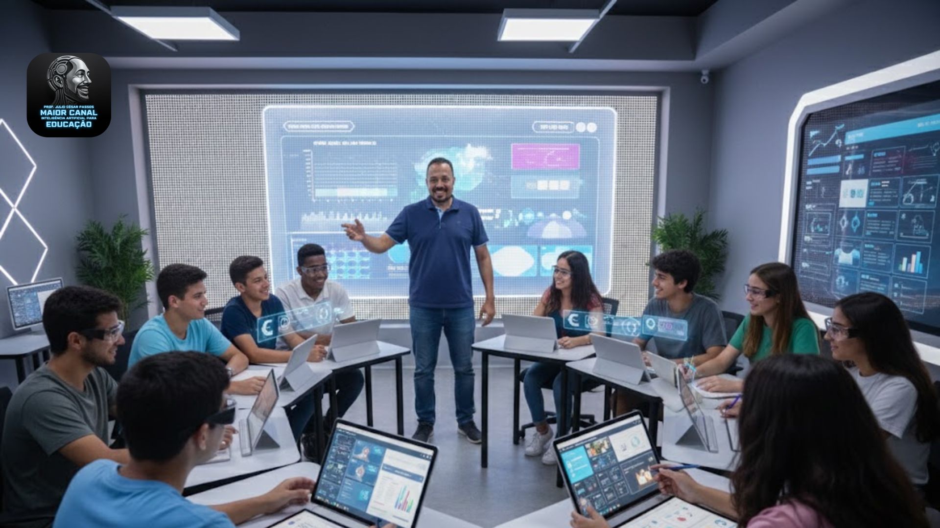 Professor utilizando inteligência artificial para planejar aulas