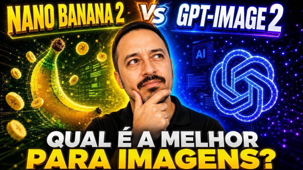 Comparativo entre Nano Banana 2 e GPT-Image 2 para criação de imagens com inteligência artificial, mostrando qual ferramenta é melhor para gerar imagens.